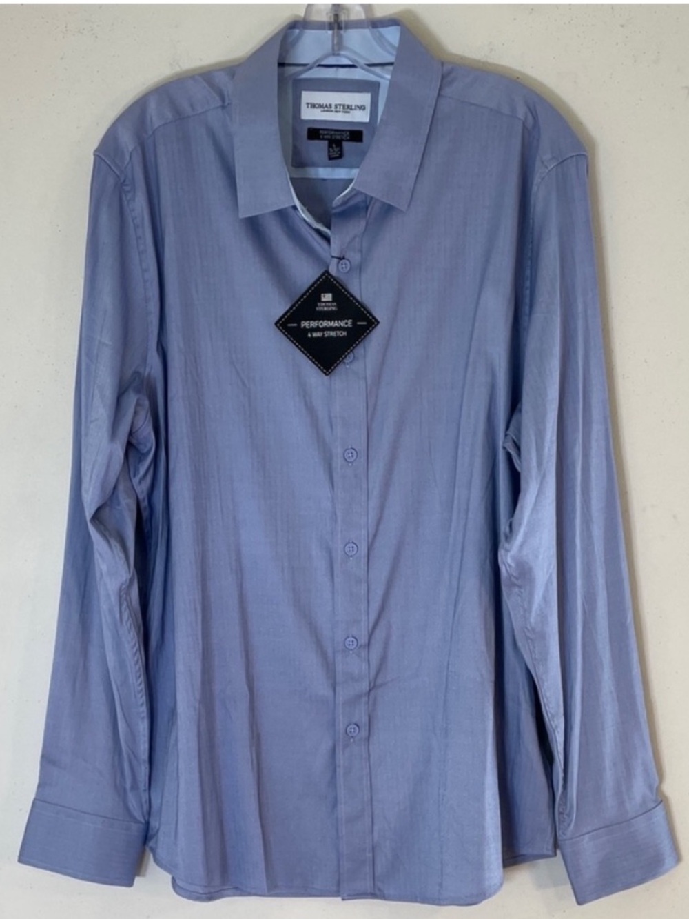 Thomas Sterling Sky Blue Dress Shirt. Men's Large 16-16.5”, 34-35”. NWT.